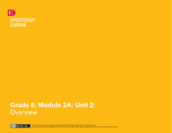 Grade 8: Module 2A: Unit 2: Overview