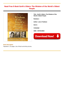 Read Free E-Book Earth`s Elders: The Wisdom of the World`s Oldest