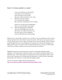 Poem 4: Two Stanzas (possibly by a woman?)