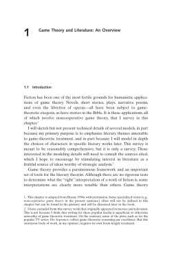 1 Game Theory and Literature : An Overview - Beck-Shop