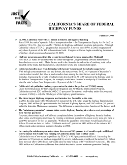 California`s Share of Federal Highway Funds