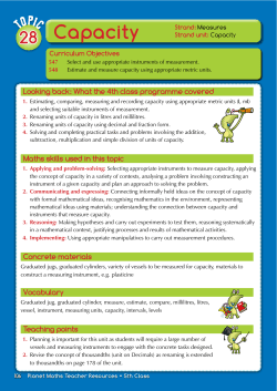 Strand: Measures Capacity