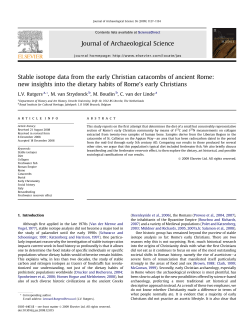 Stable isotope data from the early Christian catacombs of ancient