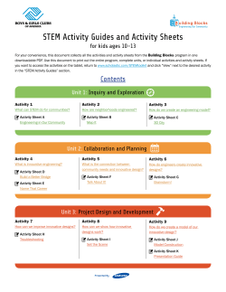 STEM Activity Guides and Activity Sheets