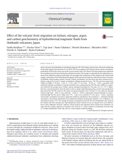 Effect of the volcanic front migration on helium, nitrogen, argon, and