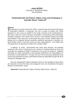 Anita NEZIRI Postmodernism Art-Theory: Satire, Irony and