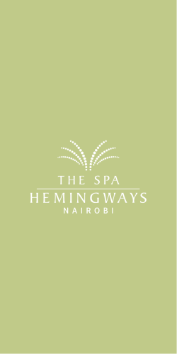Hemingways Nairobi Spa Brochure