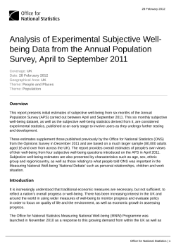 subjective well-being - Office for National Statistics
