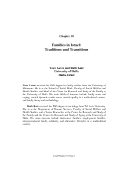 Families in Israel: Traditions and Transitions