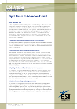 Eight Times to Abandon E -mail