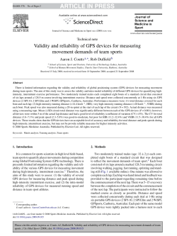 Validity and reliability of GPS devices for measuring movement