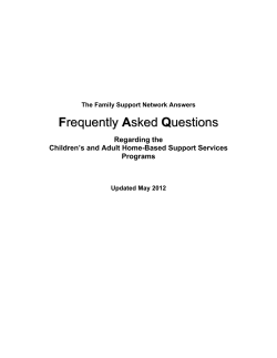 Frequently Asked Questions - Family Support Network Illinois