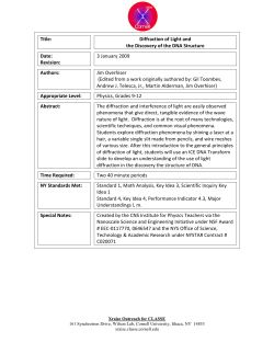 diffraction of light and the discovery of the dna