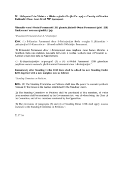 Minnufih wara l-Ordni Permanenti 120J għandu jiżdied l