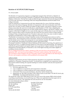 Bachelor of ACUPUNCTURE Program