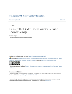 The Hidden God in Yasmina Reza`s Le Dieu du