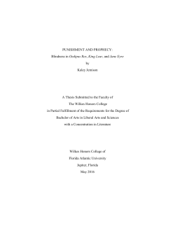 PUNISHMENT AND PROPHECY: Blindness in Oedipus Rex, King