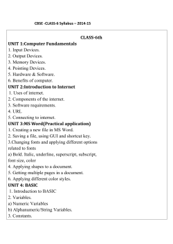 CLASS-6th UNIT 1:Computer Fundamentals 1. Input Devices. 2