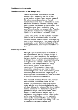 The Mongol military might The characteristics of the Mongol army