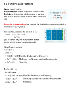 82 Multiplying and Factoring