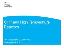 CHP and High Temperature Reactors