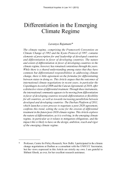 Differentiation in the Emerging Climate Regime