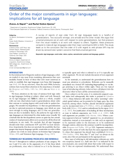 Order of the major constituents in sign languages: implications for all