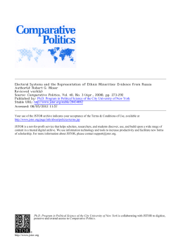 Electoral Systems and the Representation of Ethnic Minorities
