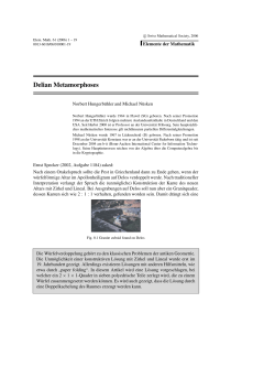 Delian Metamorphoses - EMS Publishing House