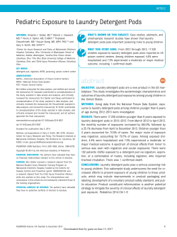 Pediatric Exposure to Laundry Detergent Pods abstract