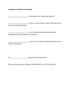 Geography: Latitude and Longitude : starting point for measuring