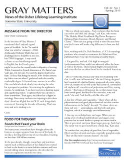 Newsletter 1 - Sonoma State University