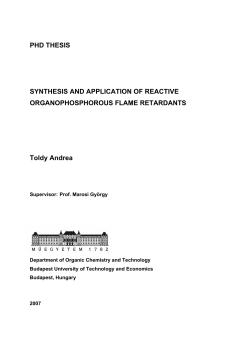 PHD THESIS SYNTHESIS AND APPLICATION OF REACTIVE