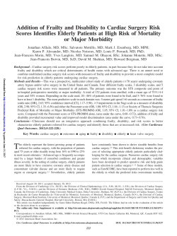 Addition of Frailty and Disability to Cardiac Surgery Risk Scores