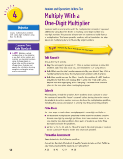 Number and Operations in Base Ten Multiply With a One