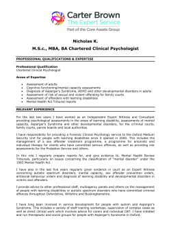 Nicholas K. M.S.c., MBA, BA Chartered Clinical Psychologist