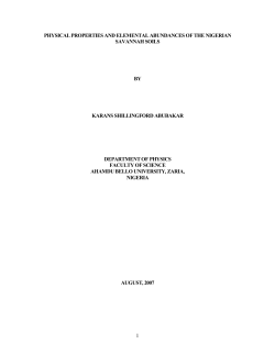 1 PHYSICAL PROPERTIES AND ELEMENTAL ABUNDANCES OF