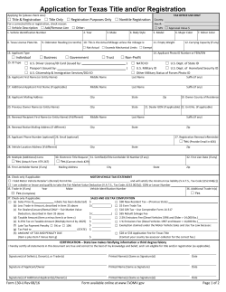 Application for Texas Title and/or Registration (Form 130-U)