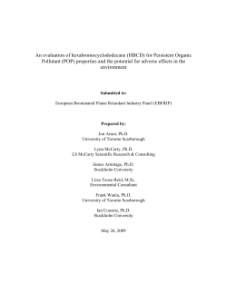 An evaluation of hexabromocyclododecane (HBCD) for Persistent