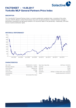 FACTSHEET - 10.01.2017 Yorkville MLP General Partners Price Index