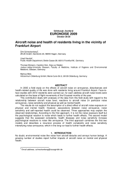 EURONOISE 2009 Aircraft noise and health of residents living in the