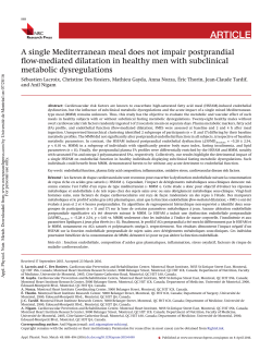 A single Mediterranean meal does not impair postprandial flow