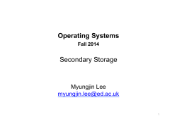 Operating Systems Secondary Storage