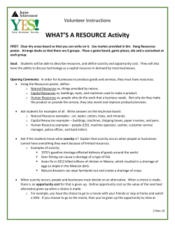 WHAT`S A RESOURCE Activity