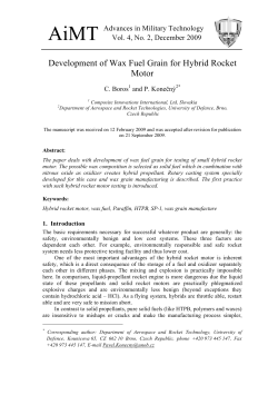 Development of Wax Fuel Grain for Hybrid Rocket Motor