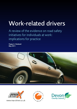 Work-related drivers, review of the evidence on road safety
