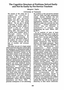 The Cognitive Structure of Problems Solved Easily and Not