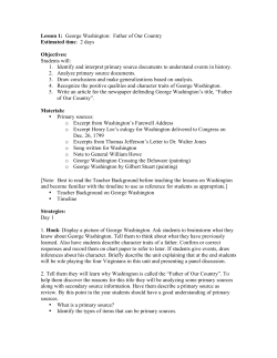 Lesson 1: George Washington: Father of Our Country Estimated time