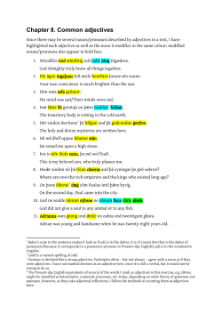 Chapter 8. Common adjectives
