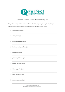 Causatives Exercise 1: Have / Get Something Done